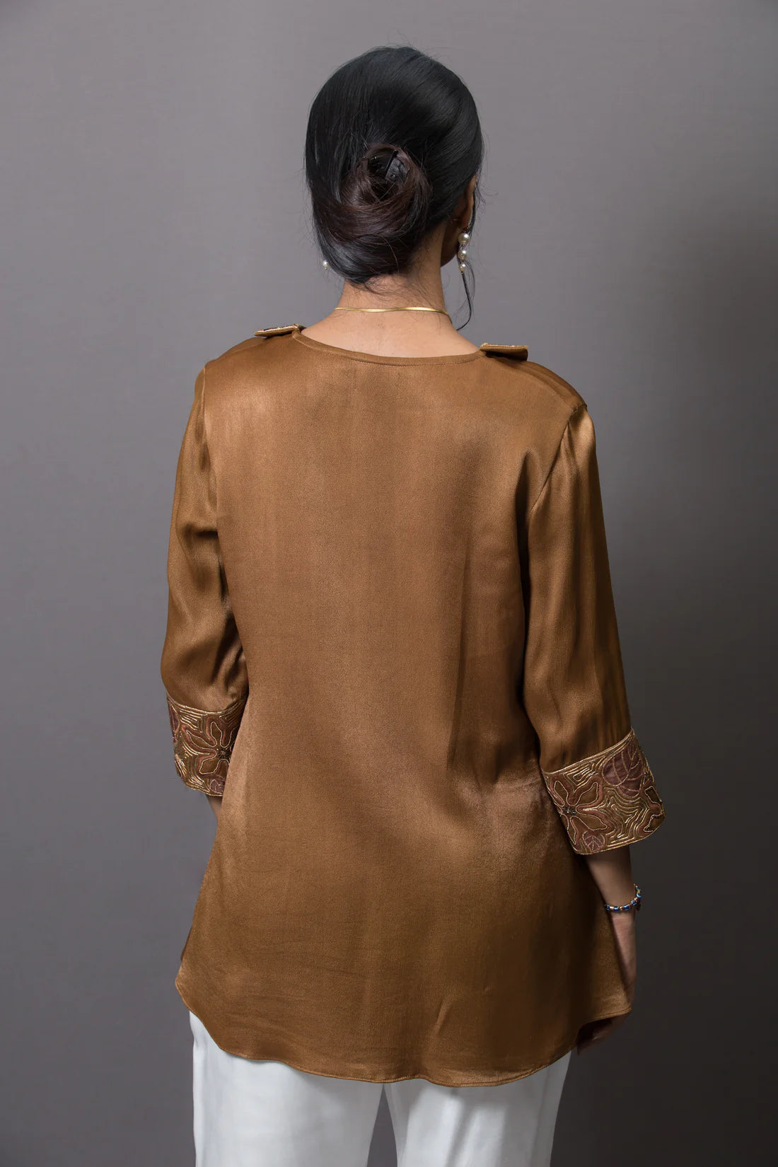 Embroidered Butterfly Collar Shirt