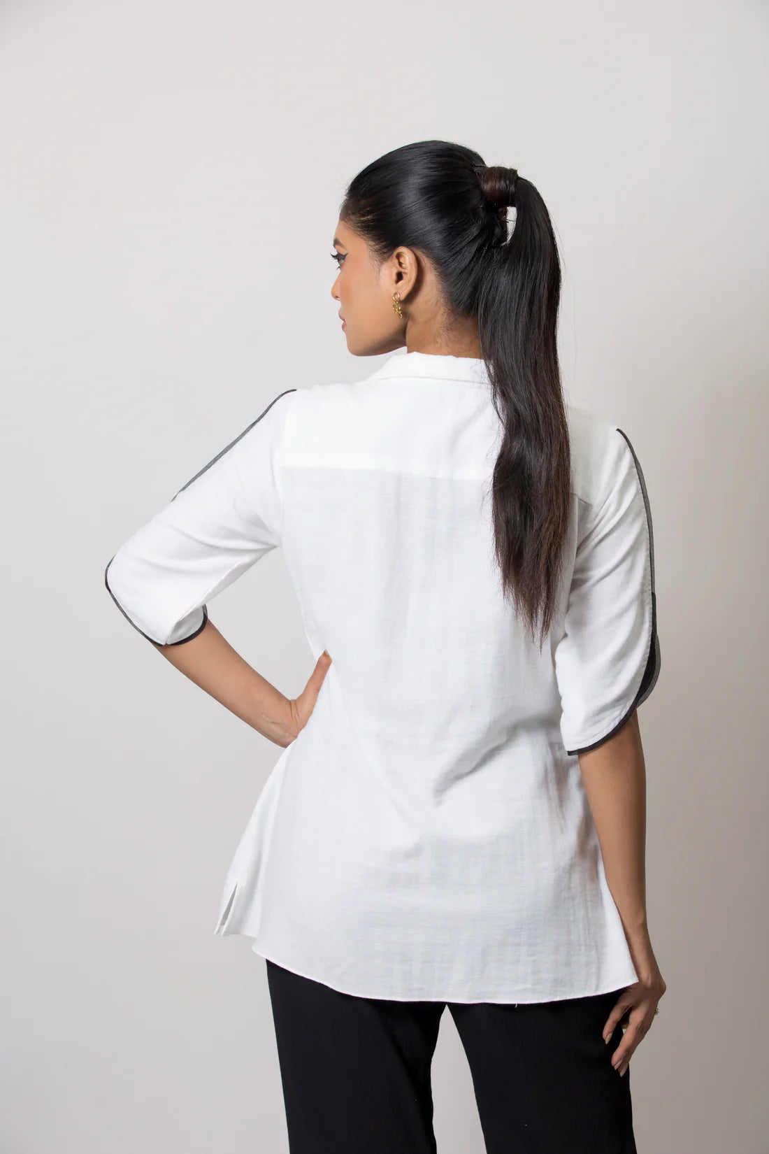Patch Embroidered Cuban Collar Shirt