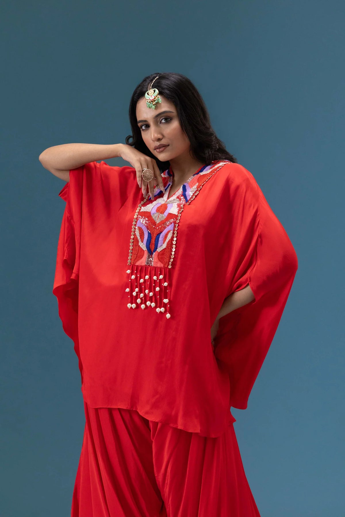 Inara Scarlet Drape Co-ord Set