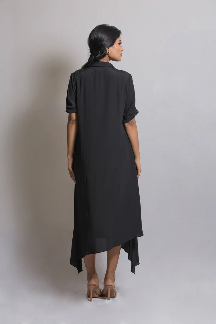 Jelly Fish Embroidered High Low Dress