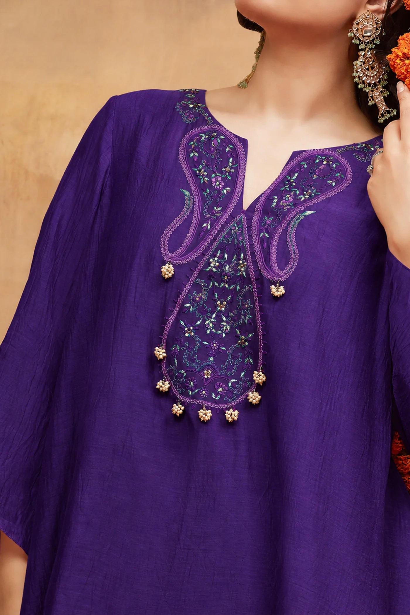 Kedar Jamuni Hand Embroidered Banarasi Farshi Set