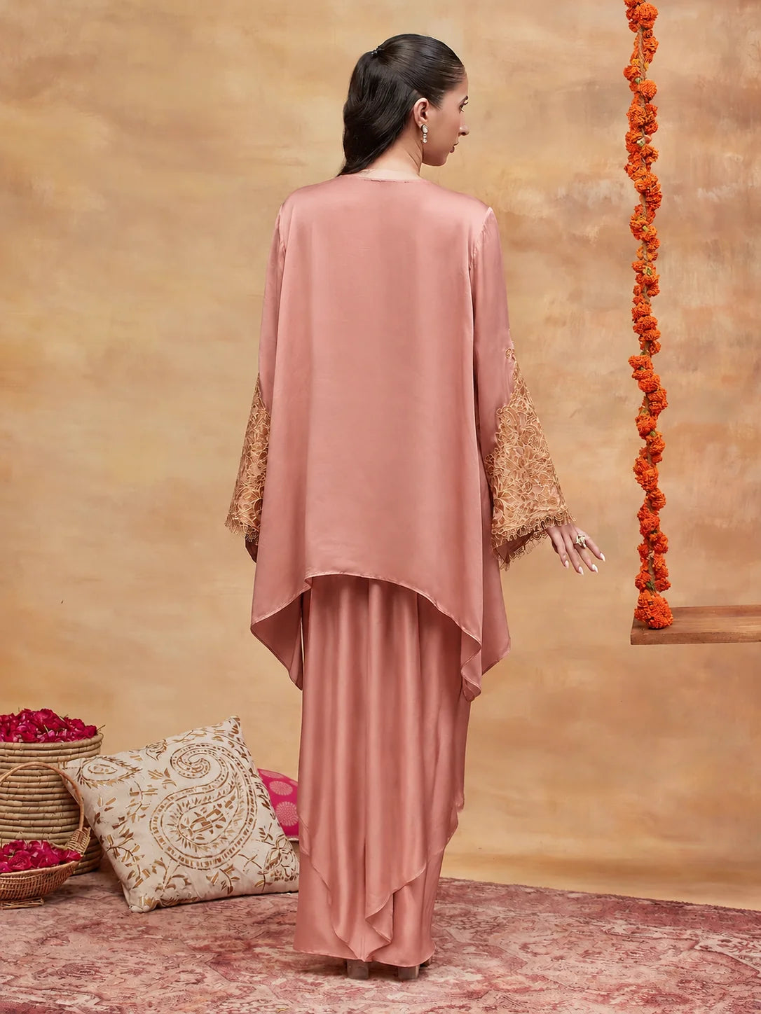 Man Mandir Kusum Hand Embroidered Skirt Set