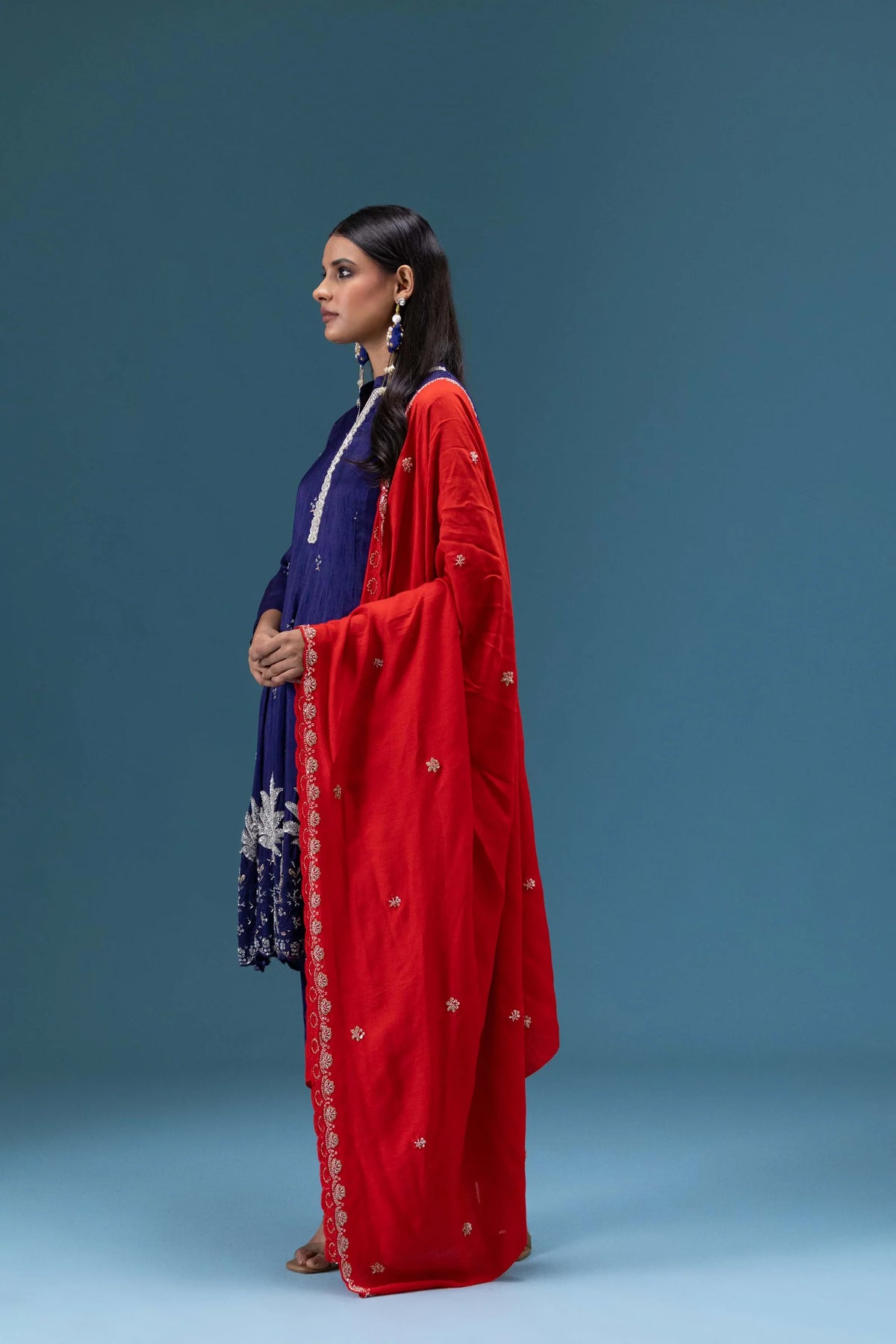 Neelam Embroidered Kurta Set with Dupatta