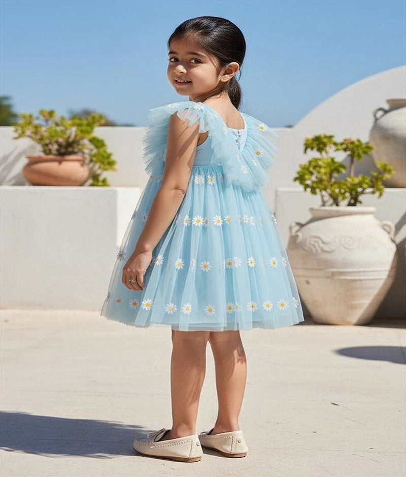Blue Bloom Net Dress