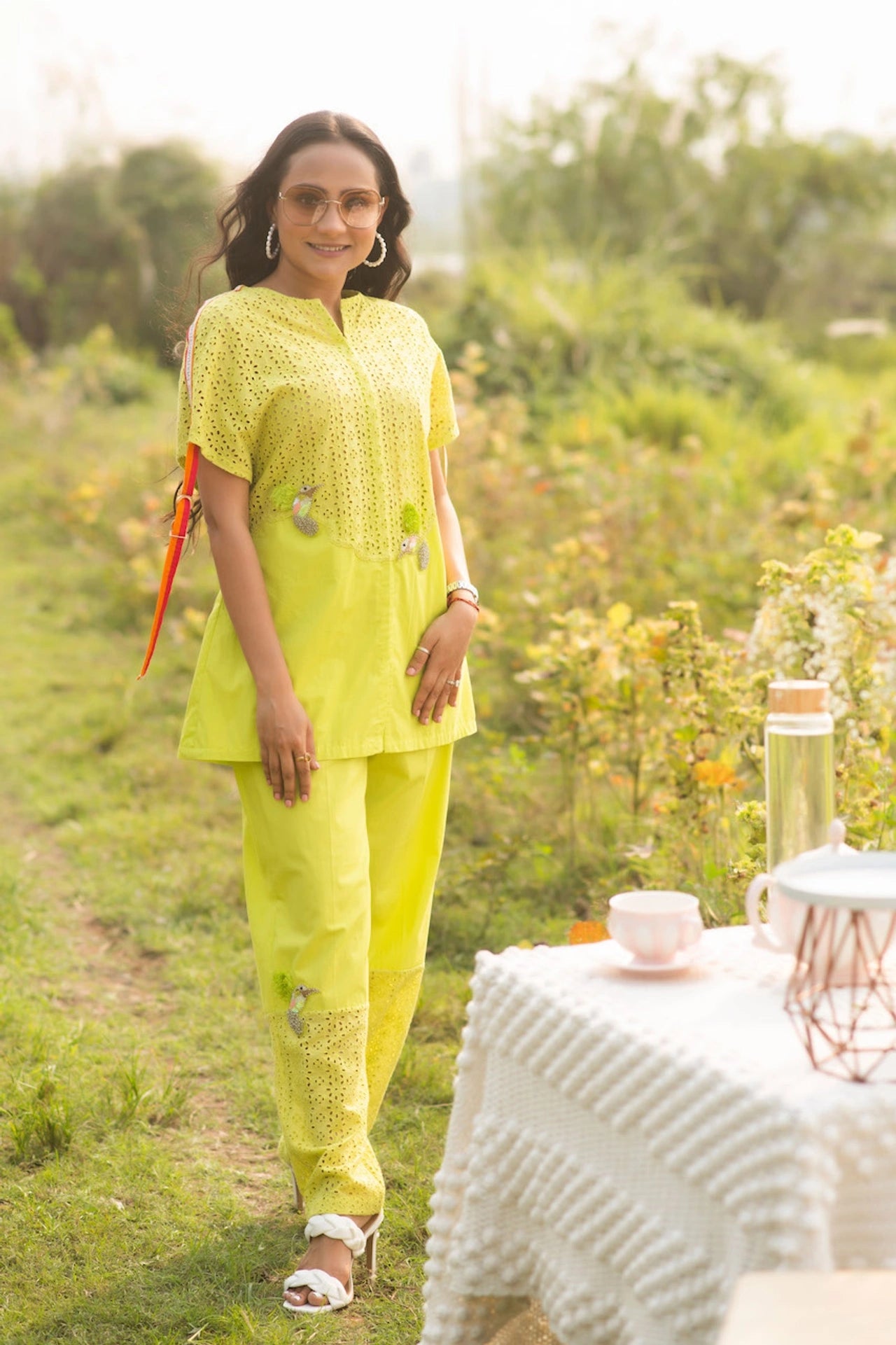 Lime Green Hakoba Co-ord Set