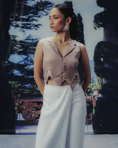 Double Breasted Pants (White)