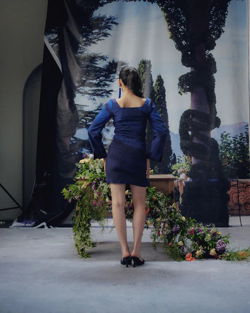 Nightfall Print Double Breasted Blazer Dress