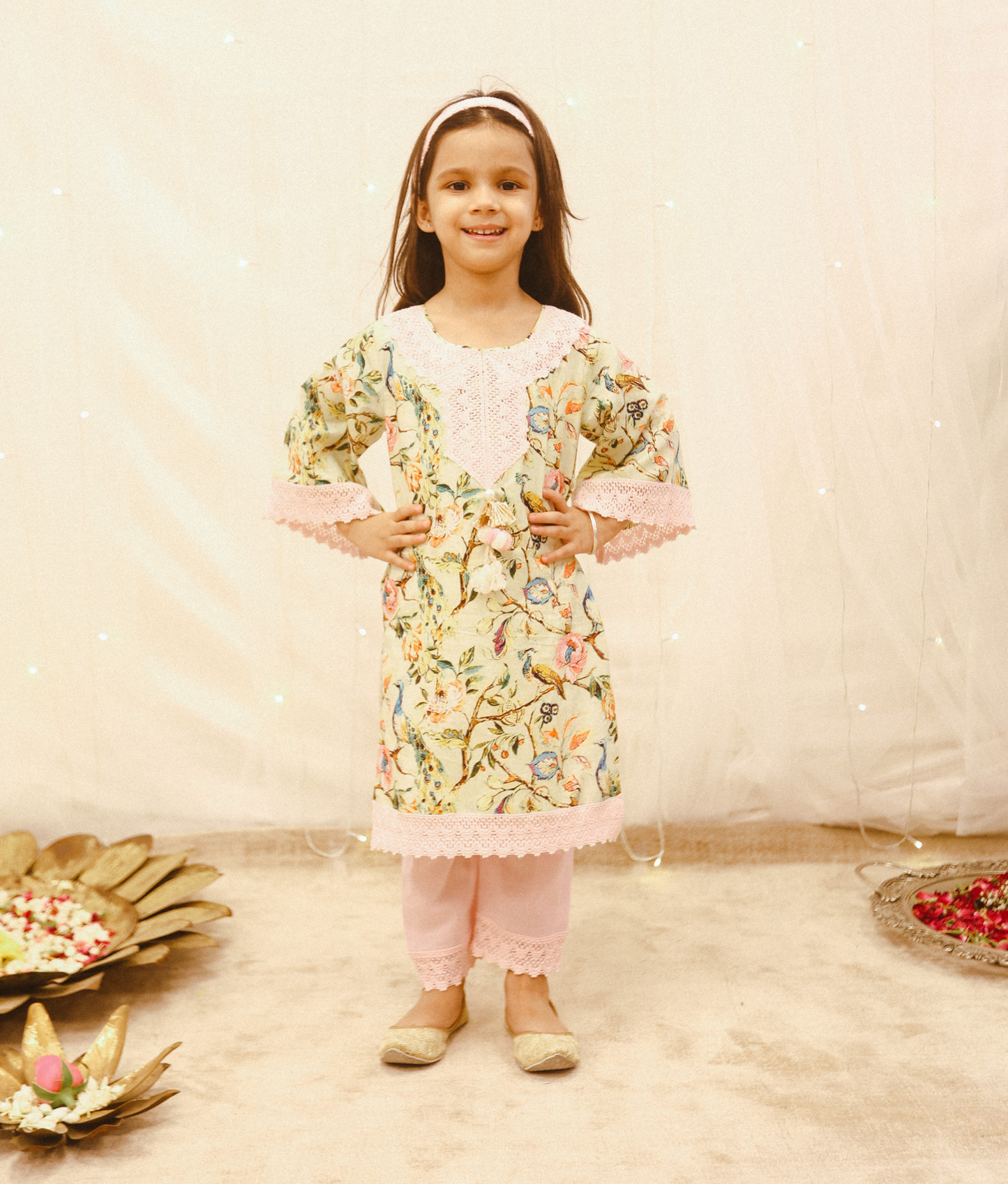 Peacock Printed Suit Set