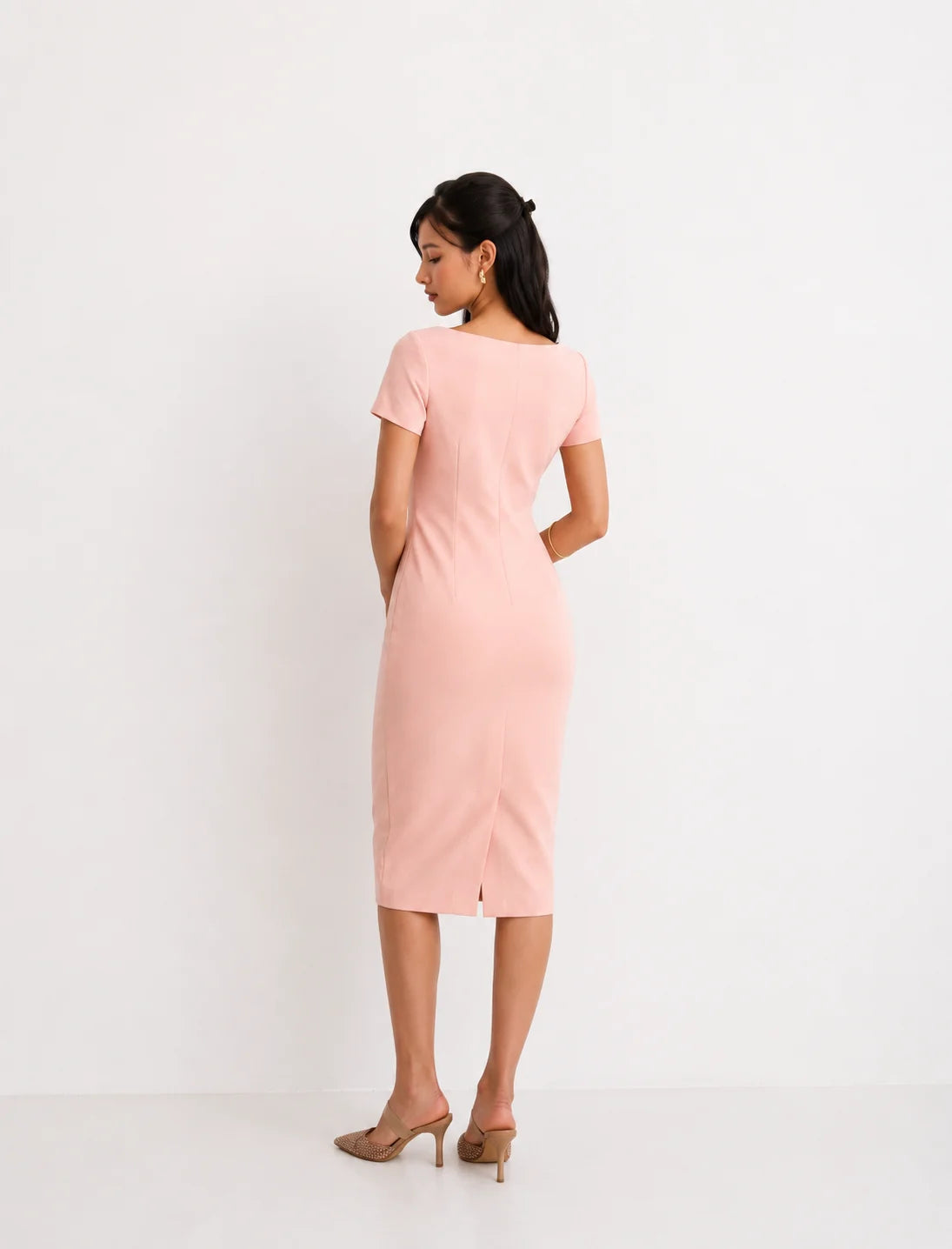 Pink Floral Sheath Dress