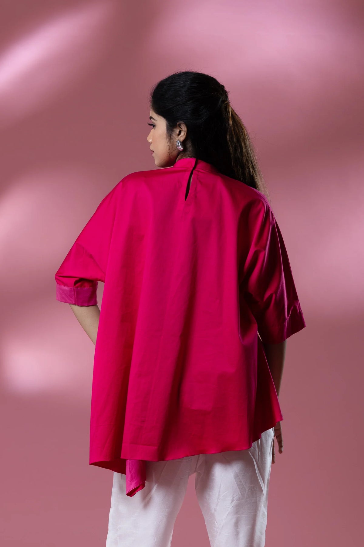 Pink Italian Cotton Block Patterned Shirt