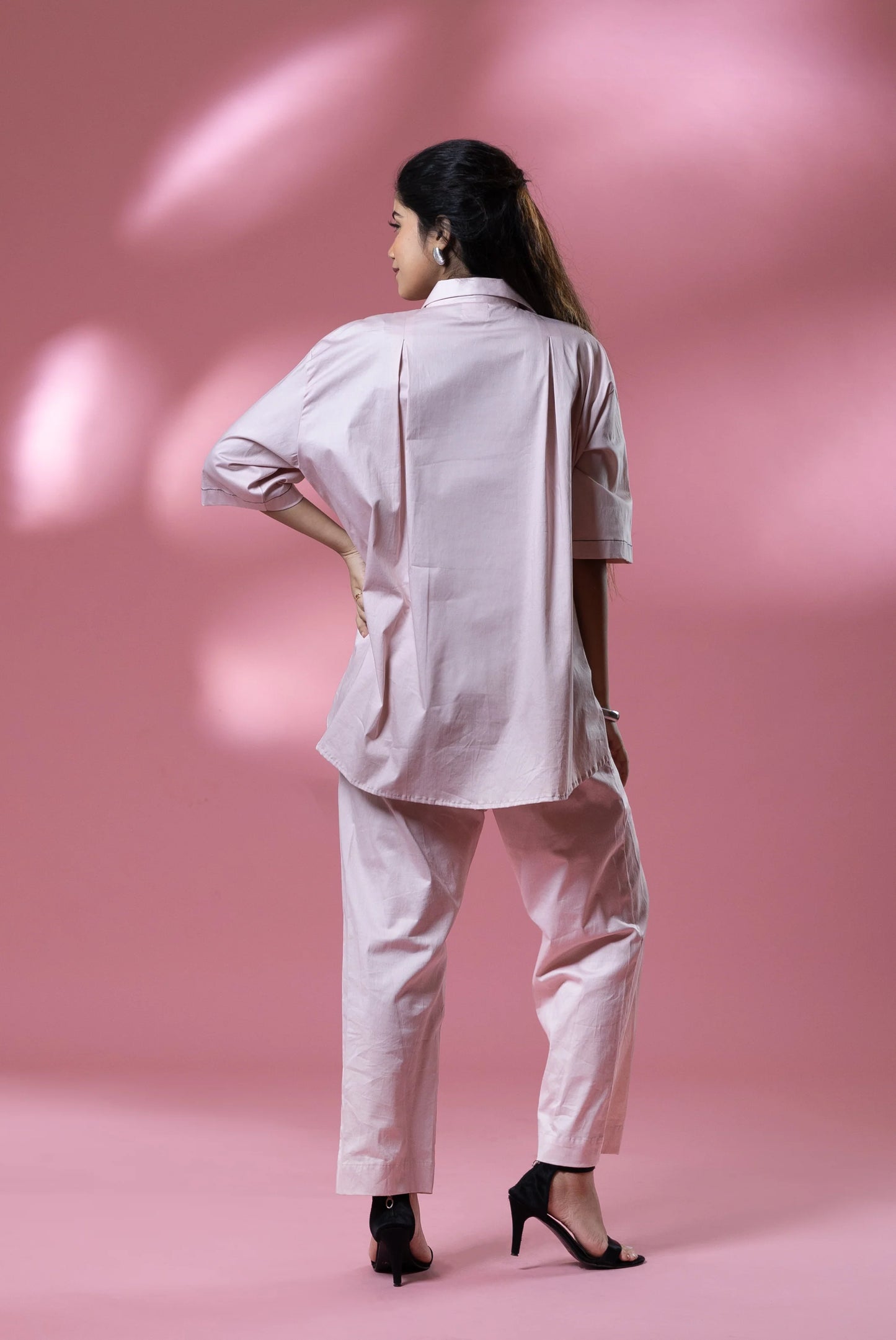 Pink Sequin Double Flower Patch Co Ord