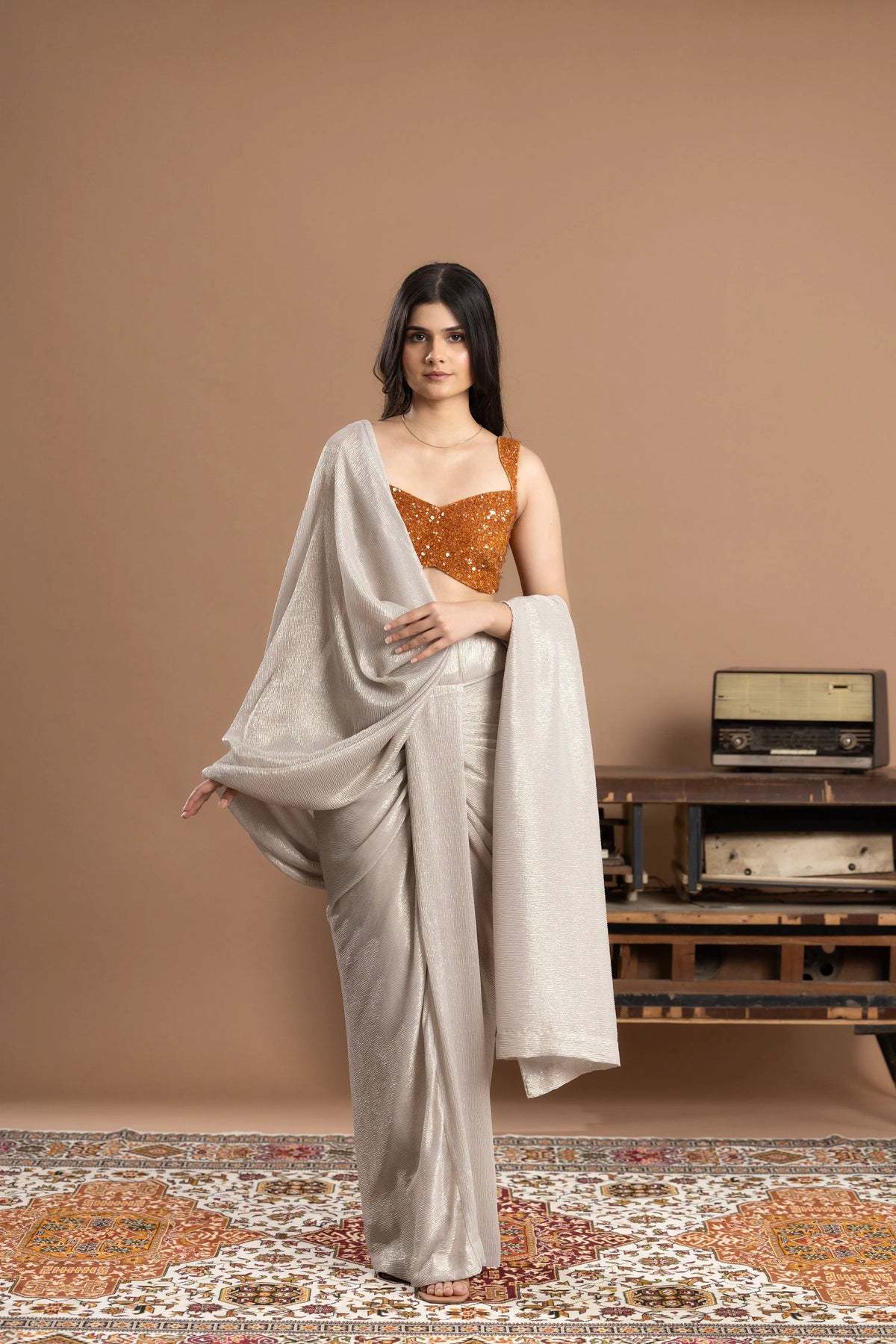 Pre- Draped Saree