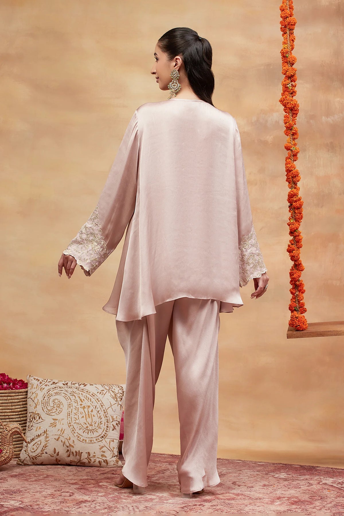 Rewa Kamal Hand Embroidered Banarasi Dhoti Set