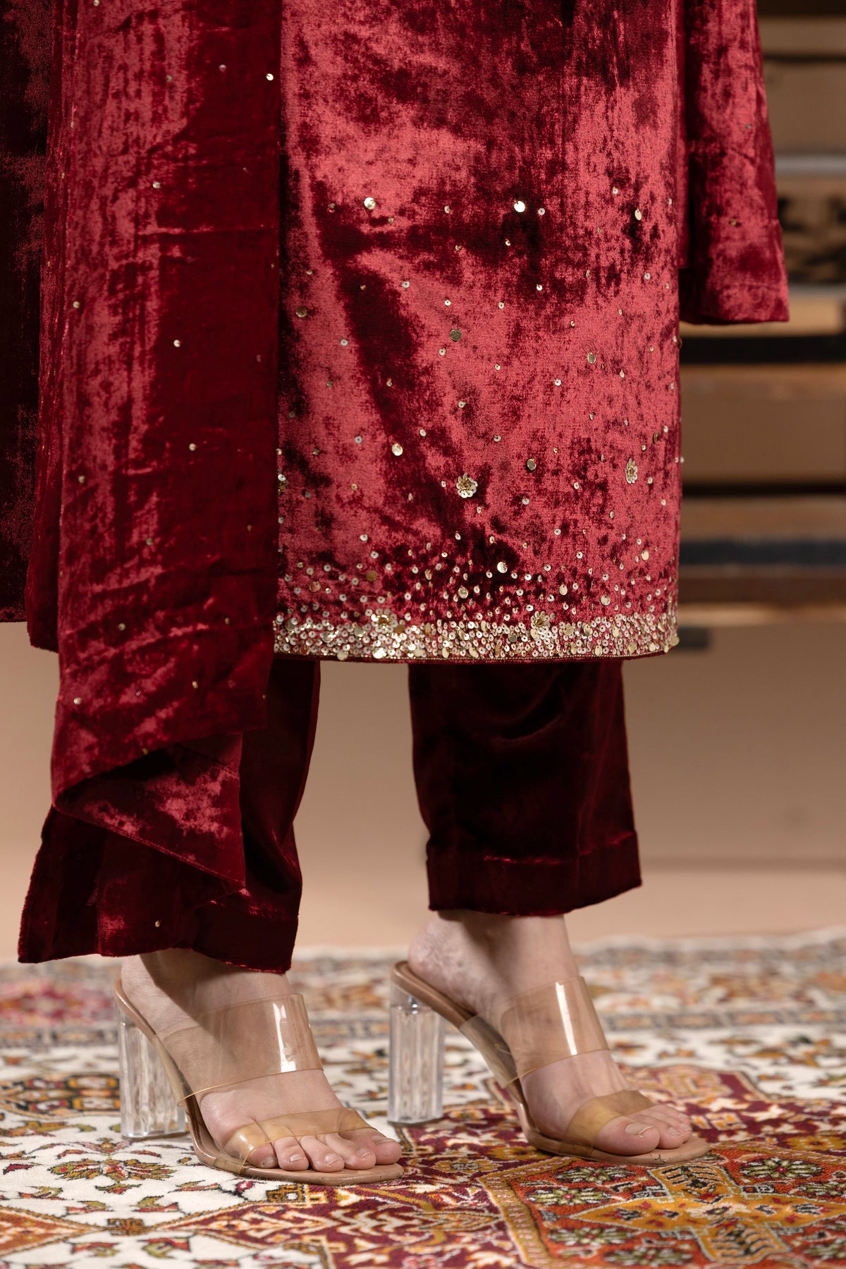 Velvet Pakistani Fit Kurta Set