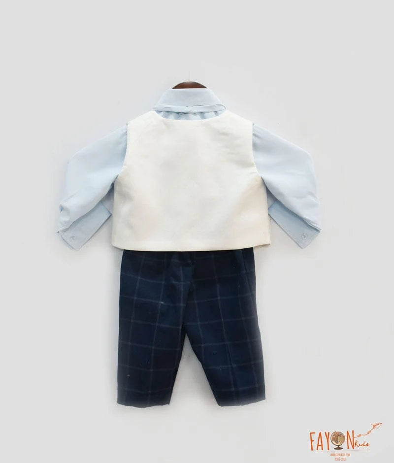 White Waist Coat Set