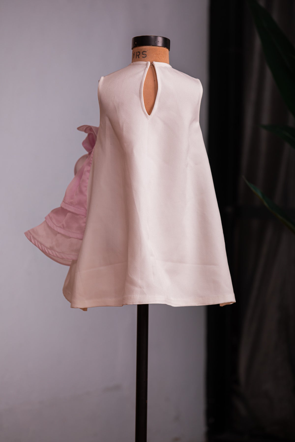 White Lilac Beautiful Draped Ruffles Dress