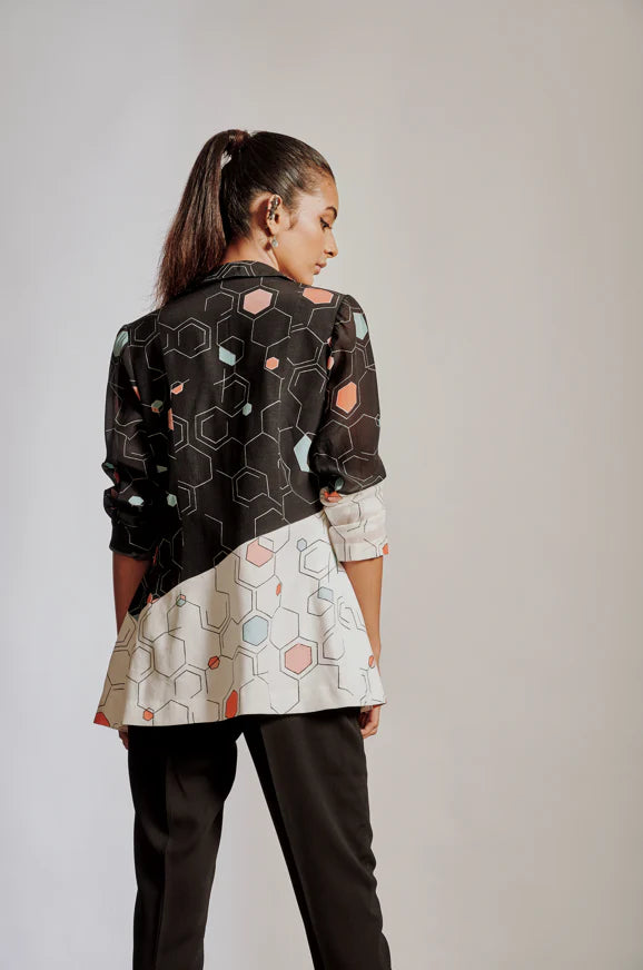 B/W Three Piece Blazer Set