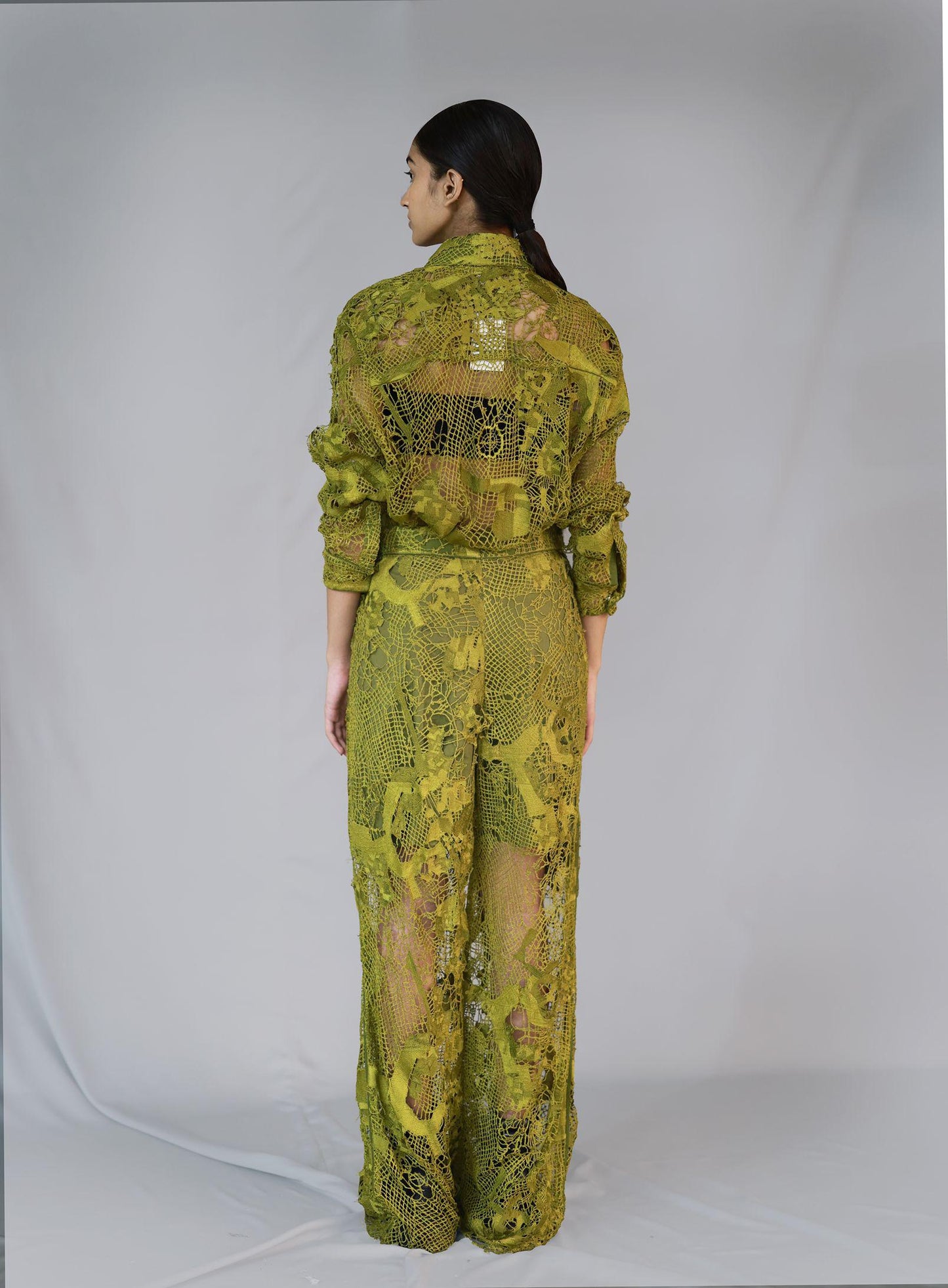 Yellow Map Embroidery Shirt Pant