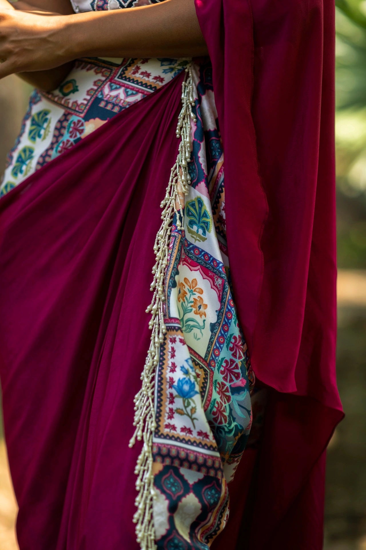 Printed Pre-Stitched Saree Dress