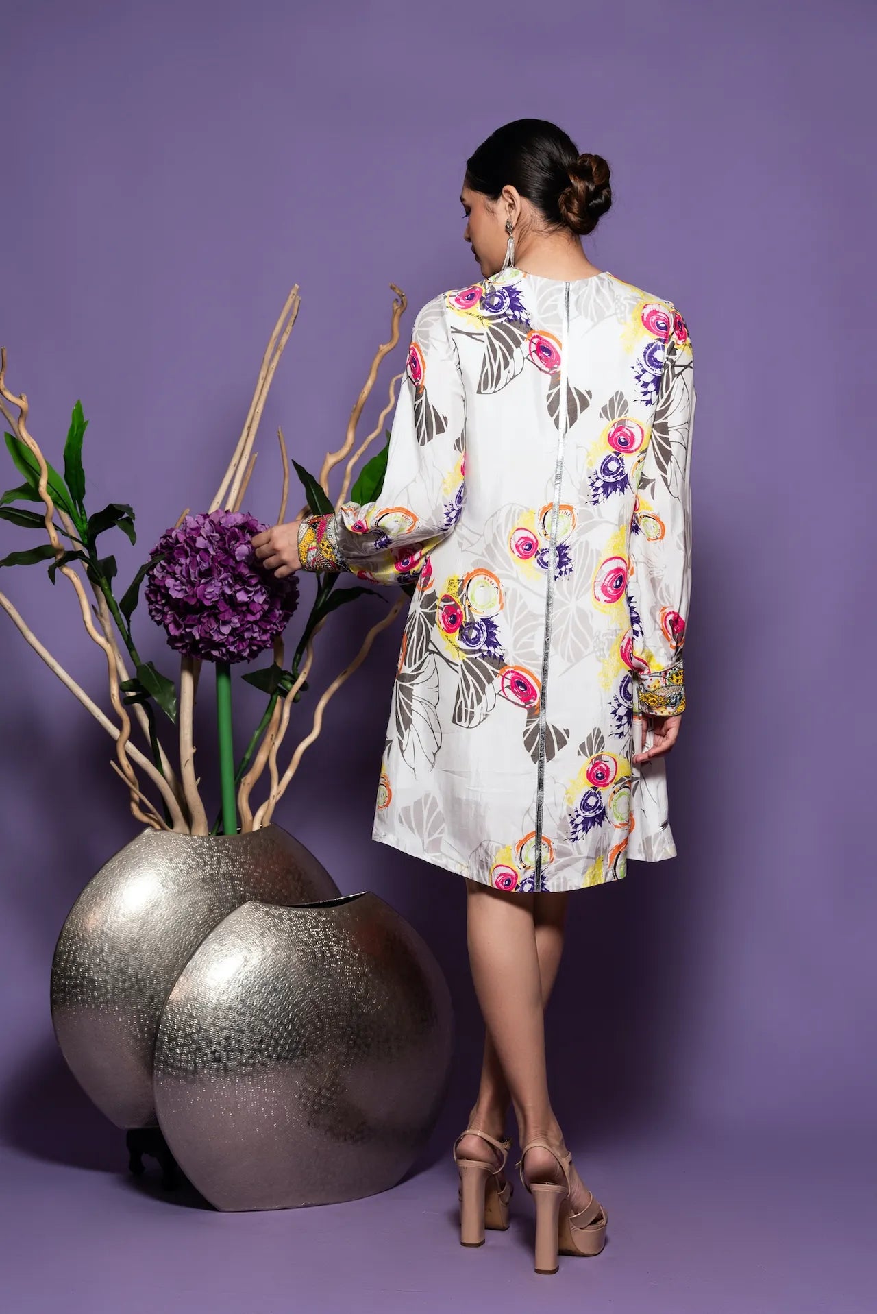 White Printed Shirt Dress