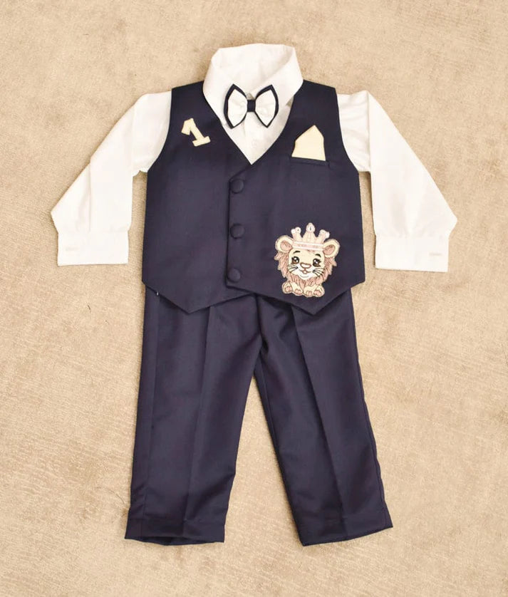 Classic Charm: Blue Waistcoat Set