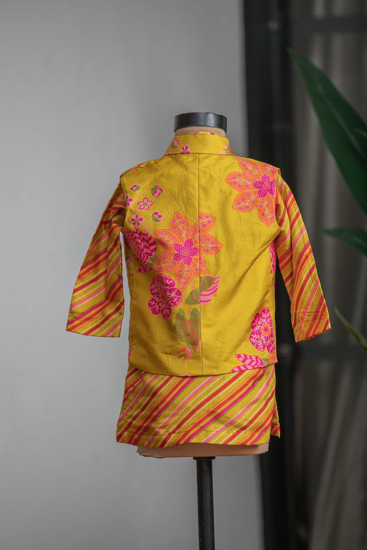 Mustard Printed Nehru Set