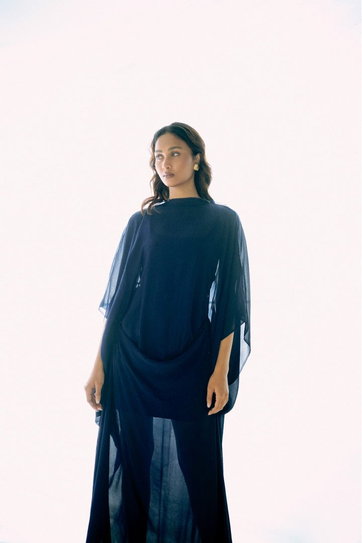 Chiffon Shirt with Embroidered Pants