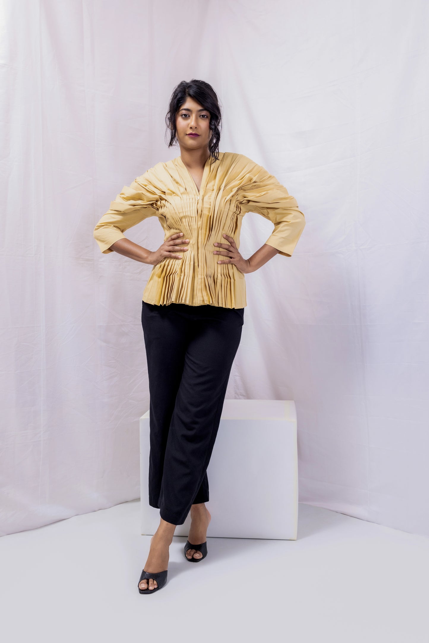 Signature Pleated Top
