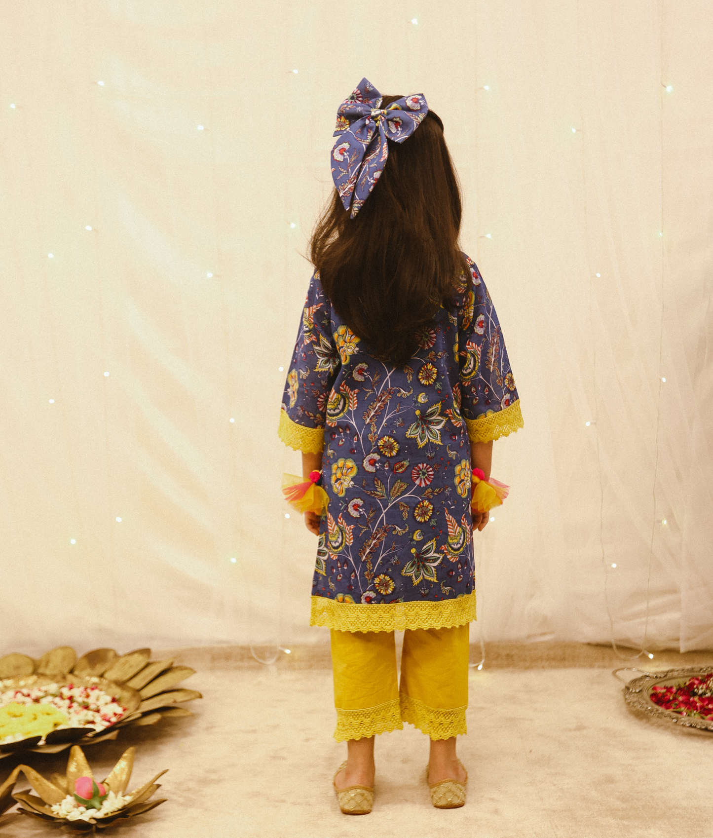 Blue Printed Suit Set