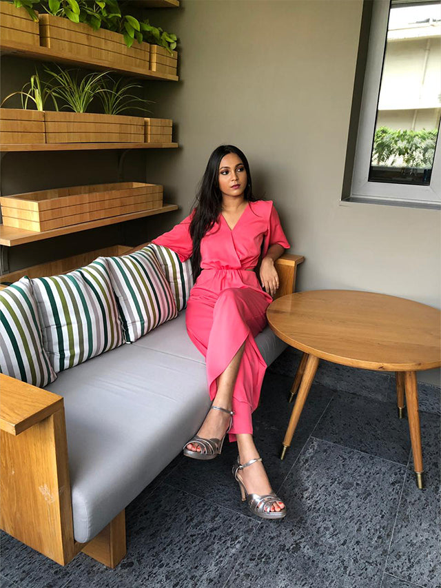 Neon pink jumpsuit