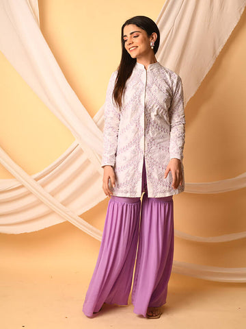 Chanderi Kurta And Crepe Sharara