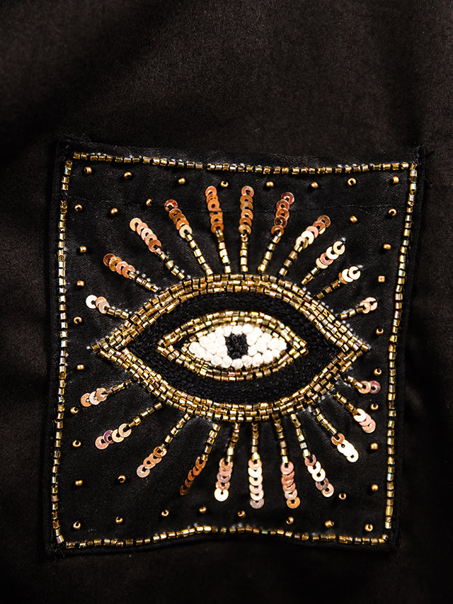 Shirt With Gold Embroidered