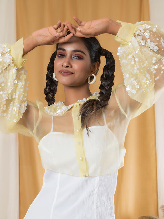 Pearl Organza Top