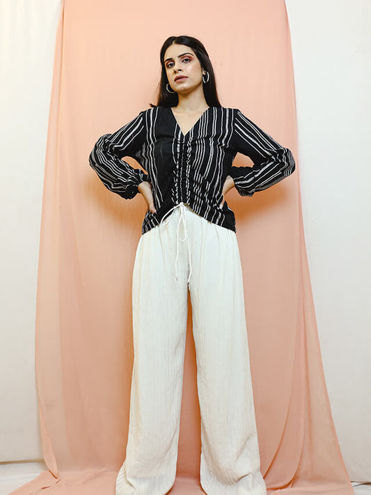 Black draw string Blouse