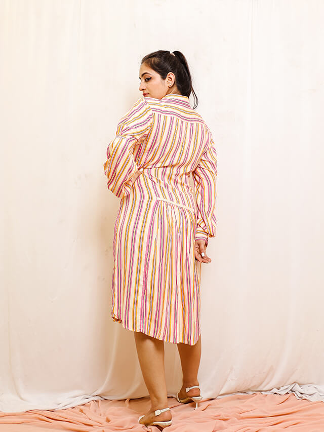 Stripes shirt dress