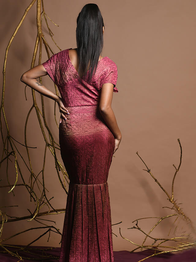 Tissue Silk  Pleated Dress