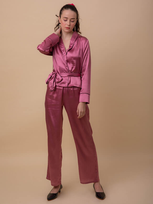 Coco Dusky Satin Robe Set