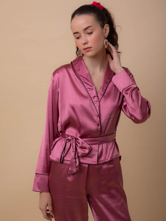 Coco Dusky Satin Robe Set