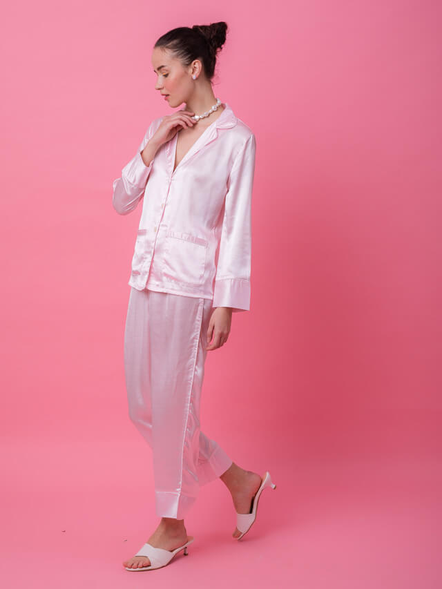 Luxe Satin Baby Pink PJ Set
