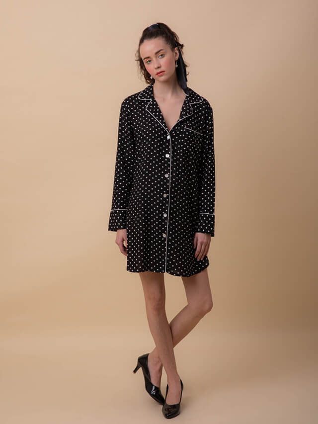 Retro polka sleep shirt