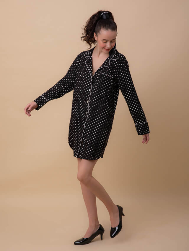 Retro polka sleep shirt