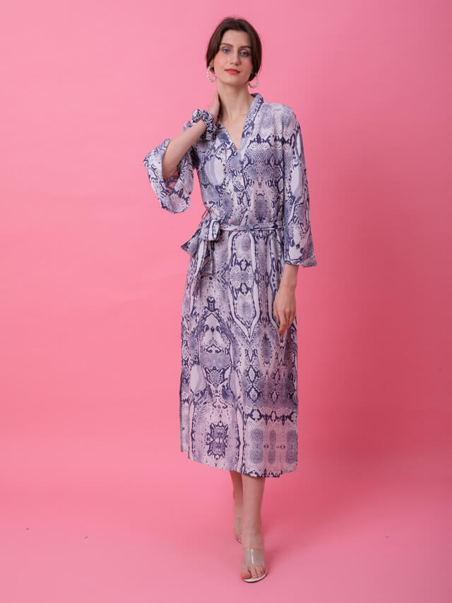 Snake print kaftan dress