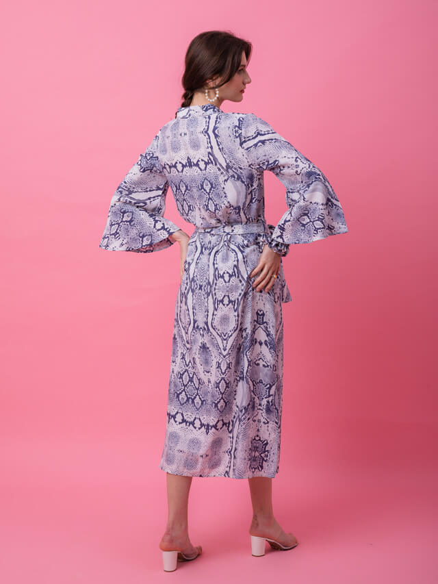 Snake print kaftan dress