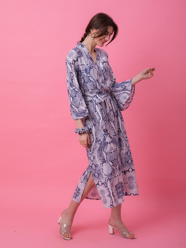 Snake print kaftan dress