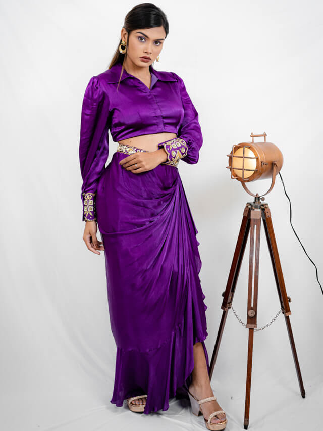 Draped Skirt and Blouse