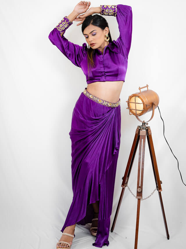 Draped Skirt and Blouse