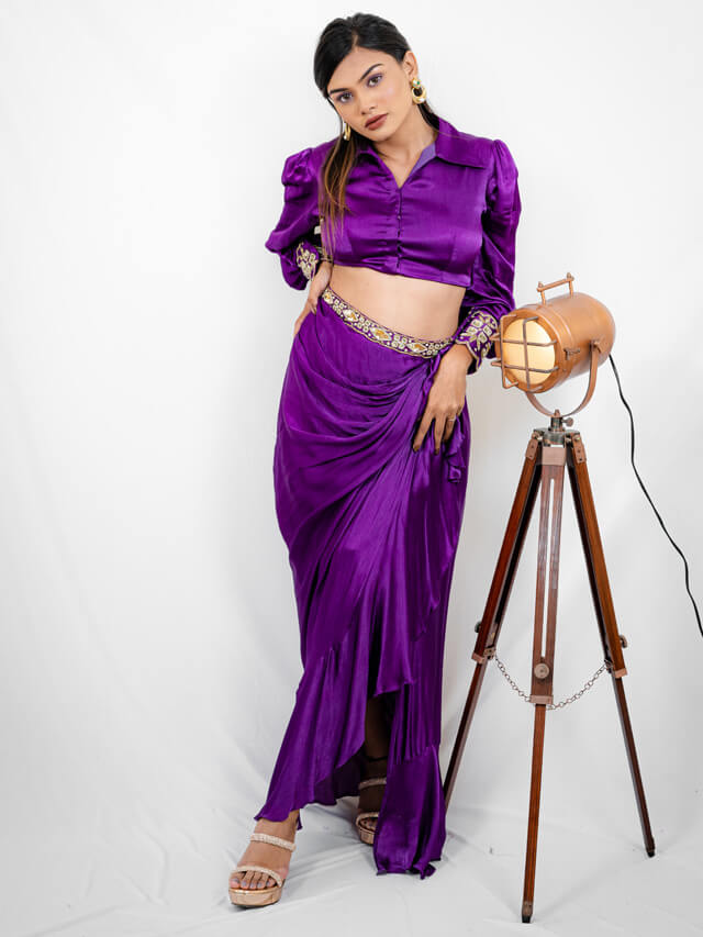 Draped Skirt and Blouse