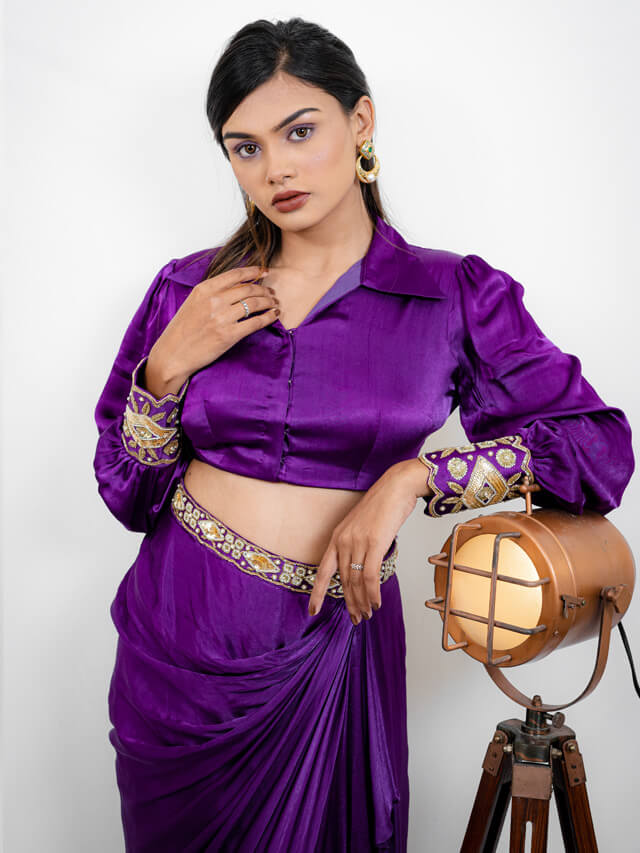 Draped Skirt and Blouse