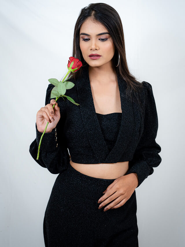 Crop Blazer with Pants