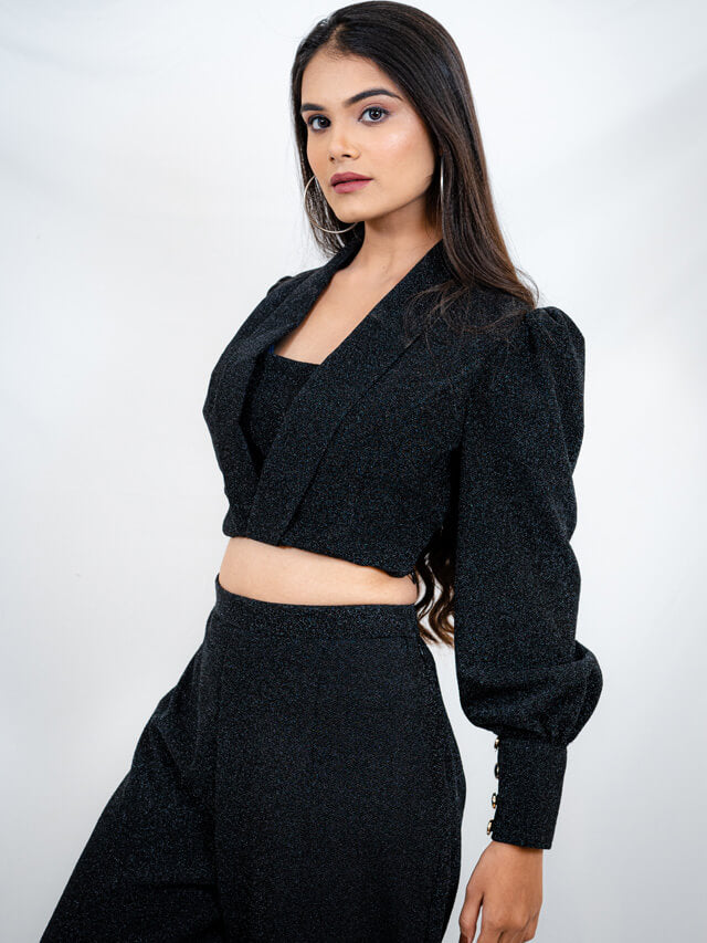Crop Blazer with Pants